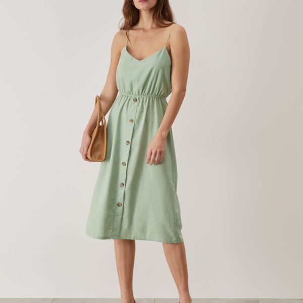 Vestido Midi Alcinha e Laço Costas - Verde