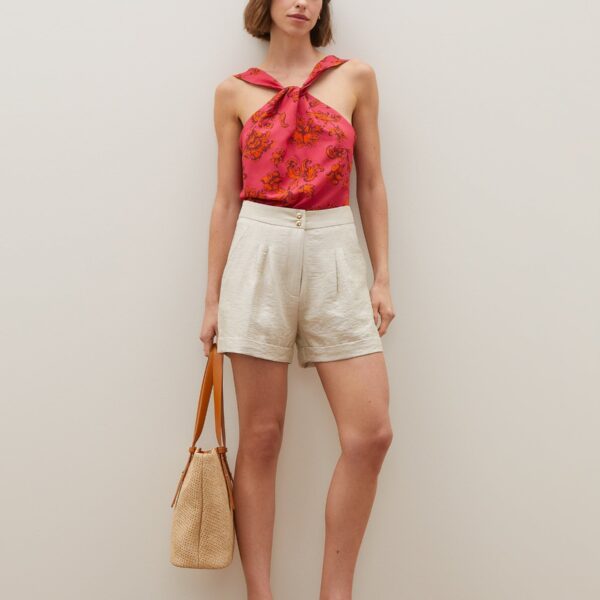 Shorts Alfaiataria Pregas - Areia