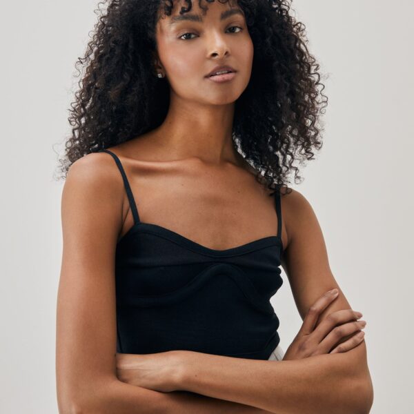Top Cropped de Tricot - Preto
