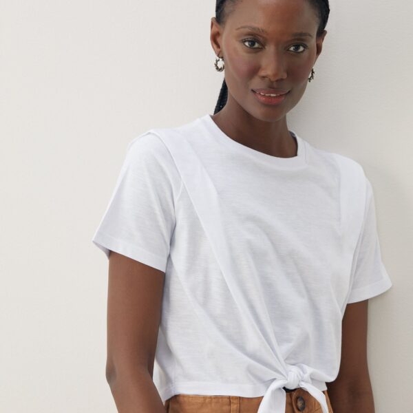 T-shirt Amarração Cintura  - Branco