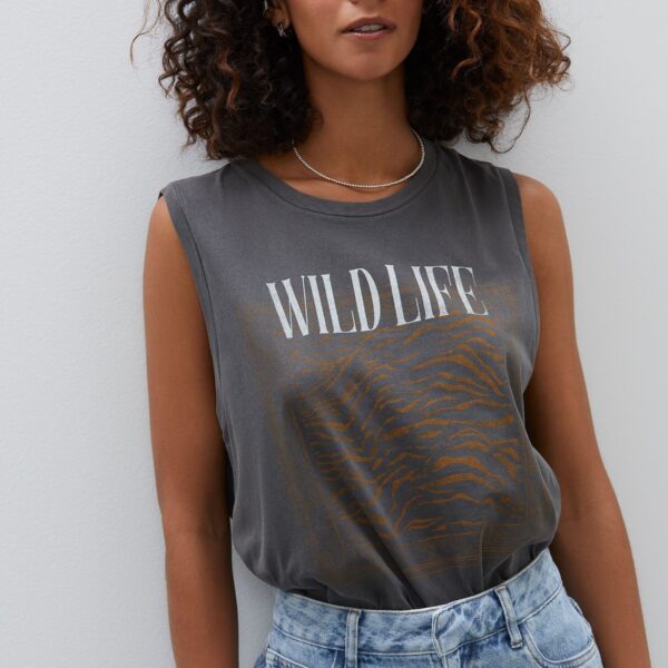 Regata de Malha Cavada Estampada - Wild Life