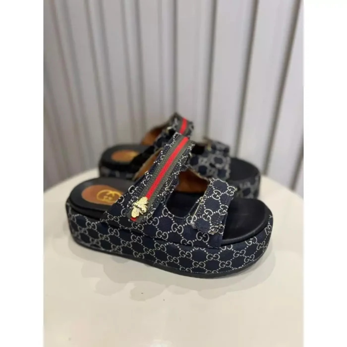 Tamanco Feminino Plataforma Estampado Sola Alta Anabela - Image 2
