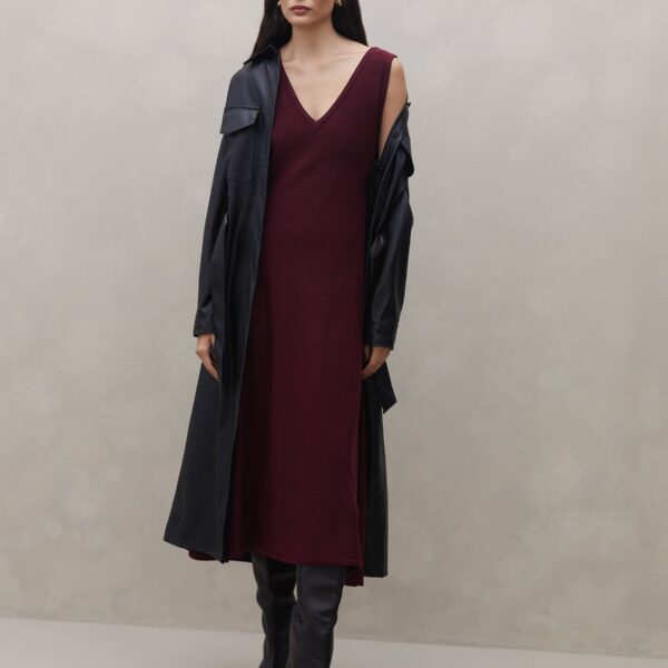 Vestido Midi de Tricot - Vinho